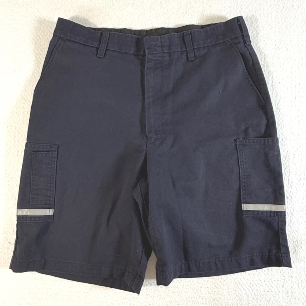 Stan Herman for VF Imagewear Cargo Shorts Mens 36 Reflective Workwear Navy
